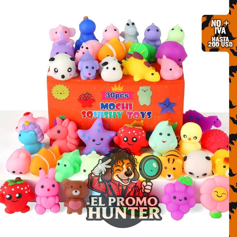 Paquete de 30 juguetes esponjosos kawaii, ideales como recuerdos de fiesta y para el aula.