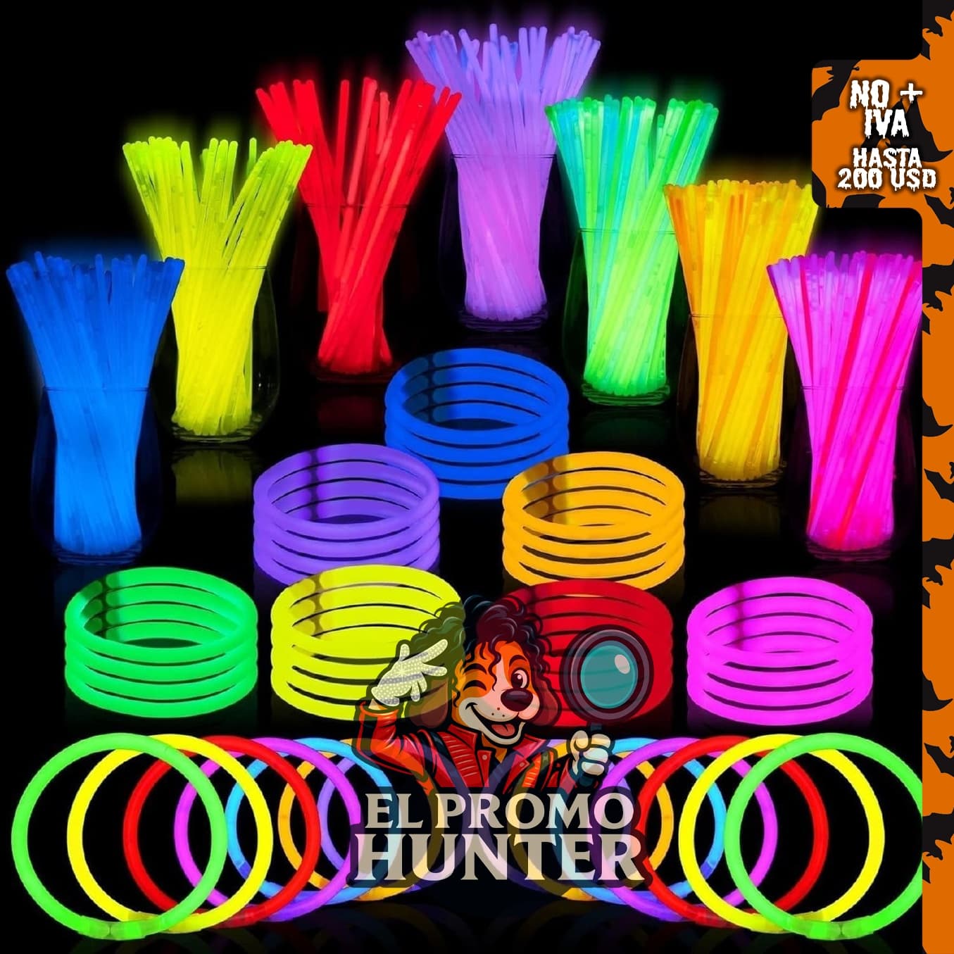 JOYIN Paquete de 144 palos de brillo de 8 pulgadas, suministros de fiesta de neón que brillan en la oscuridad.
