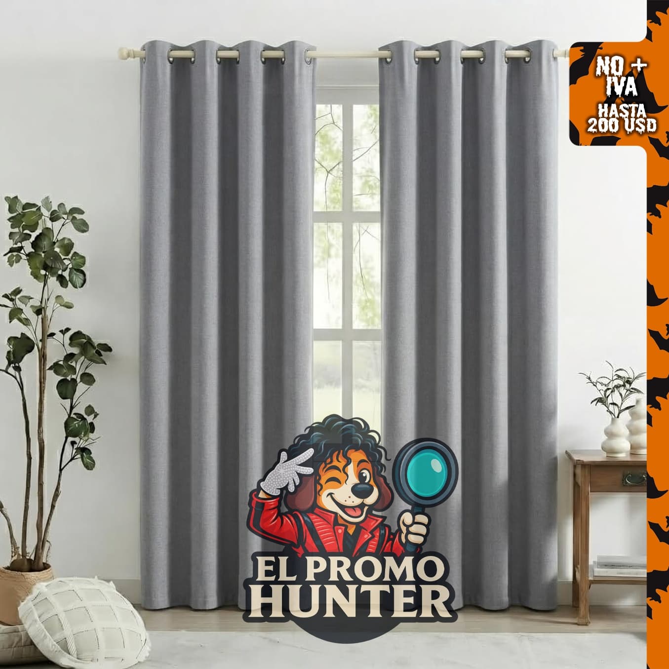 Juego de 2 paneles de cortinas opacas de 84" (213 cm) de largo, con ojales y aspecto de lino.