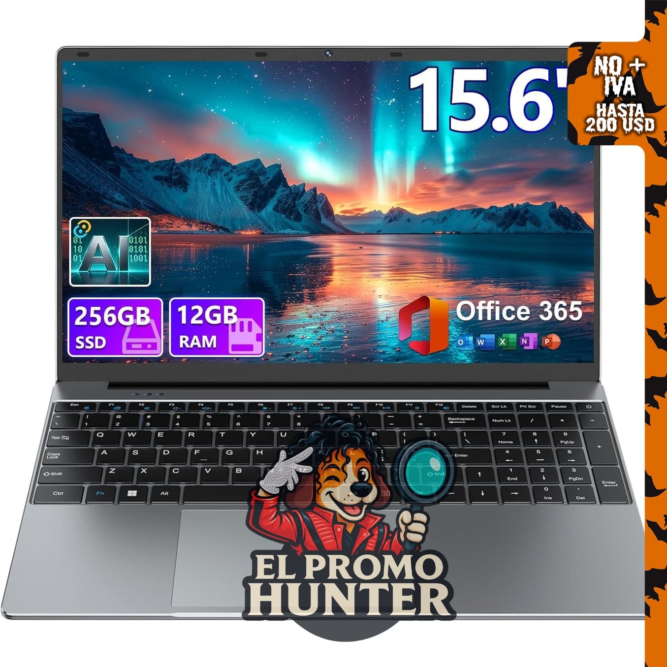 Laptop FHD IPS de 15.6" con asistente de IA.