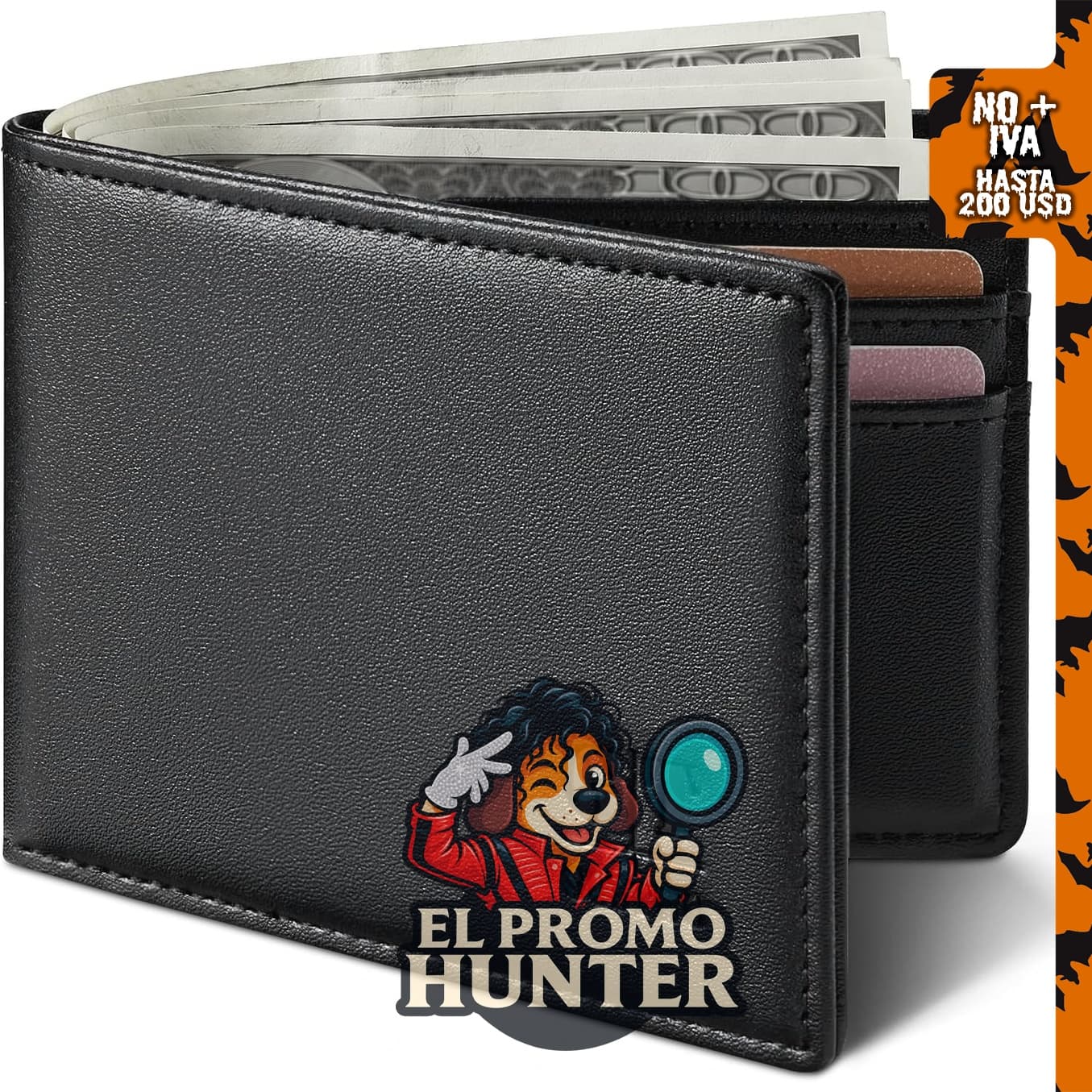 Gostwo Cartera delgada para hombre, minimalista, de piel, con ventana de identificación y bolsillo frontal.
