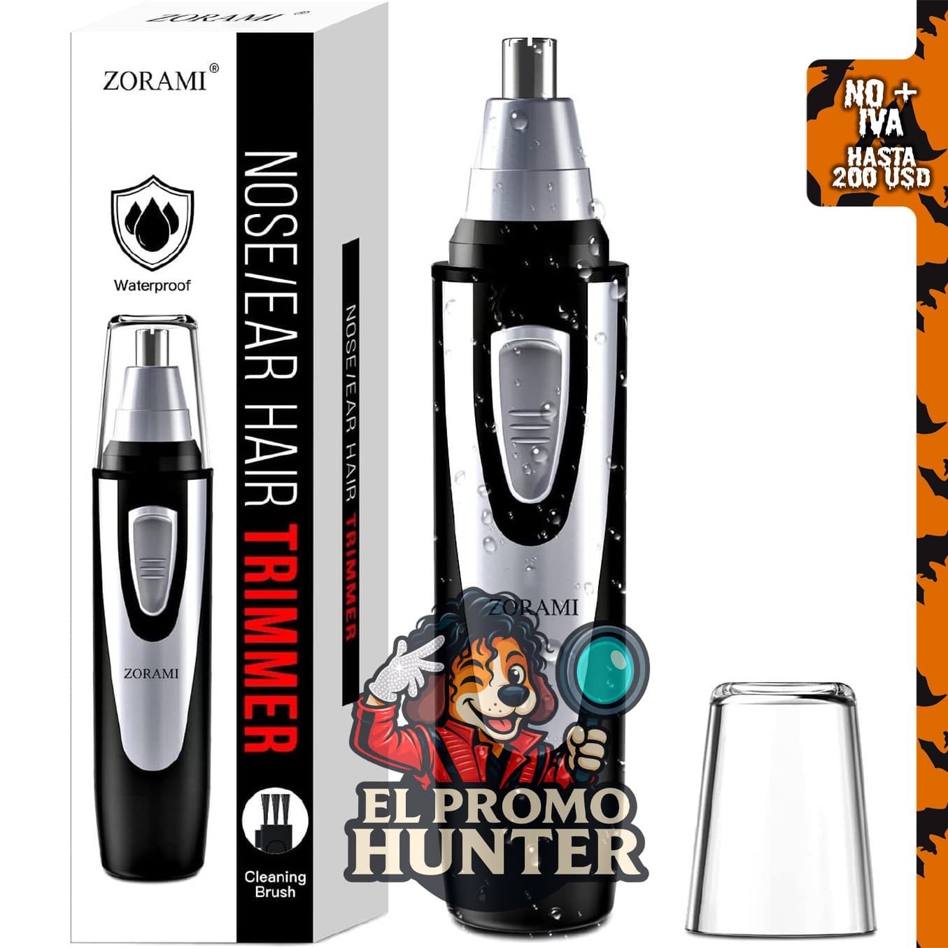 ZORAMI Cortadora de Vello Nasal y Auricular - 2026, recortadora a batería, resistente al agua IPX7, cuchillas de doble filo.
