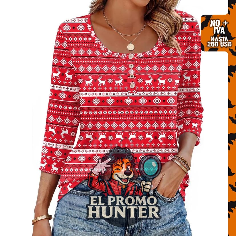 Ekouaer blusa de manga 3/4 para mujer, diseño casual y elegante.