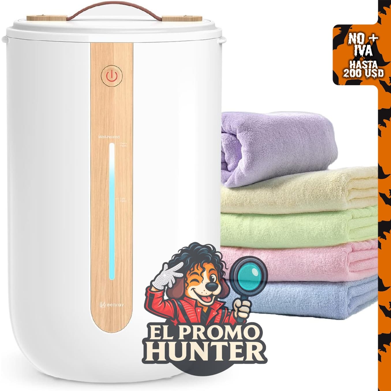 Keenray Calentador de toallas para baño con bloqueo para niños y soporte para disco de fragancia.