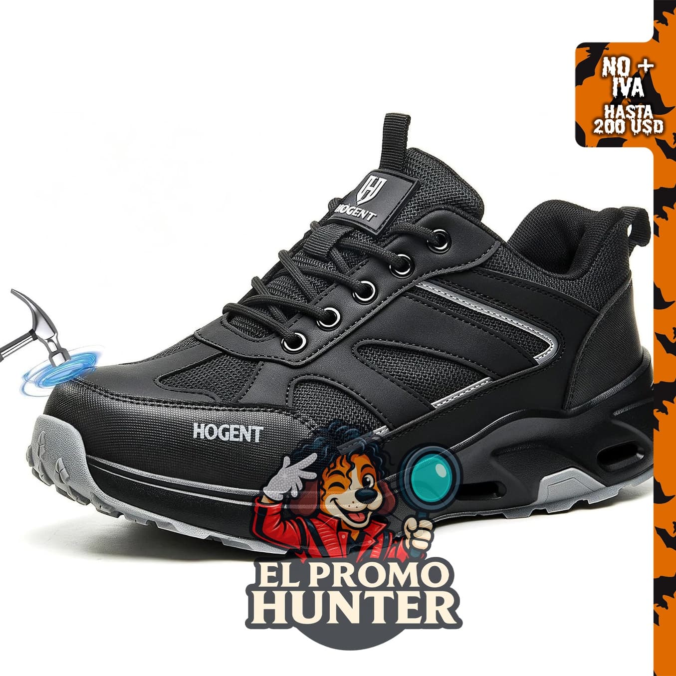 Hogent zapatos de trabajo con punta de acero para hombres y mujeres.