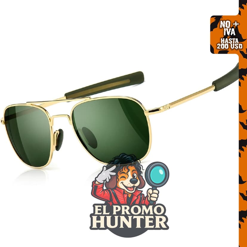 SUNGAIT Gafas de sol de aviador polarizadas estilo militar para hombre con patillas de bayoneta.