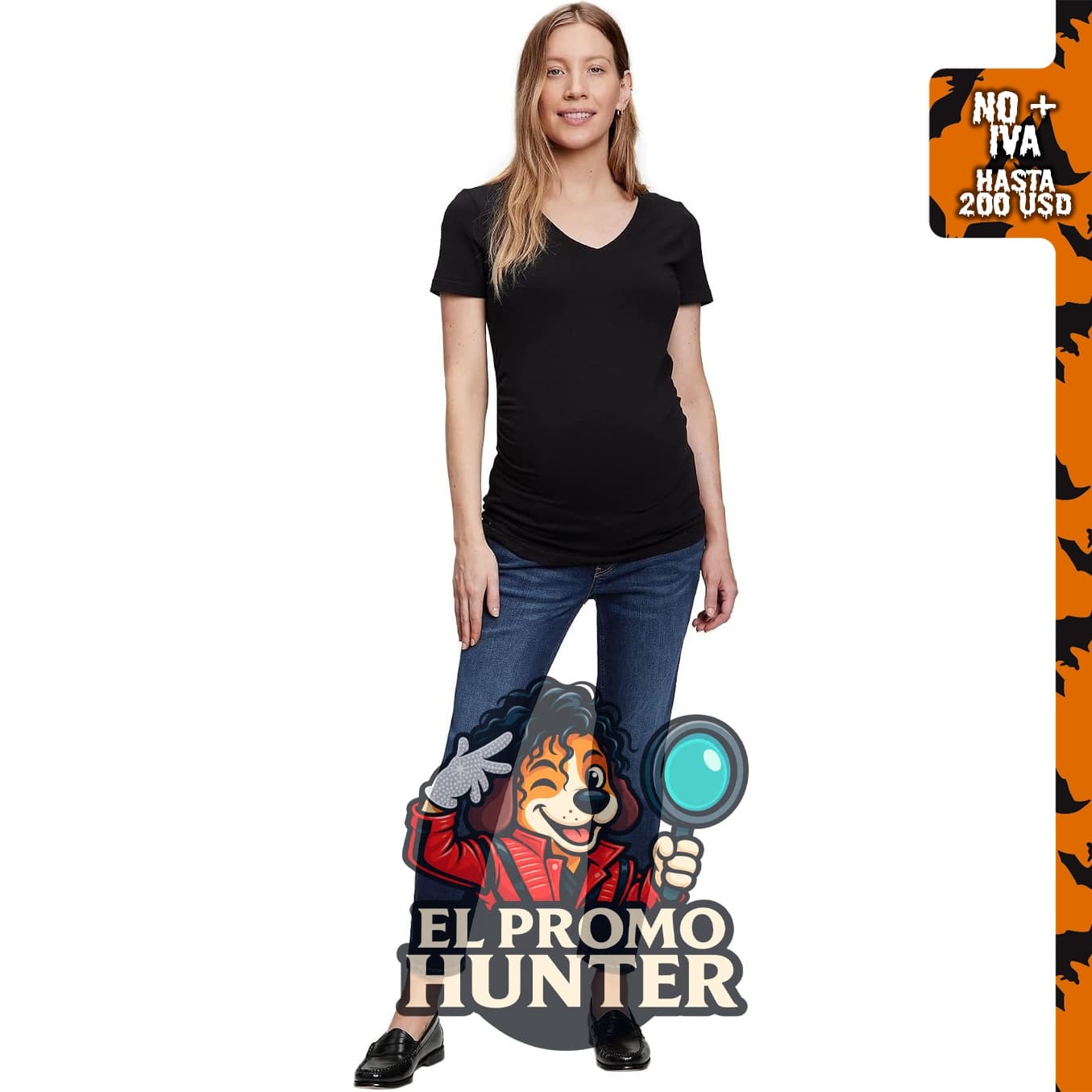 GAP Jeans rectos con cintura de maternidad para mujer.