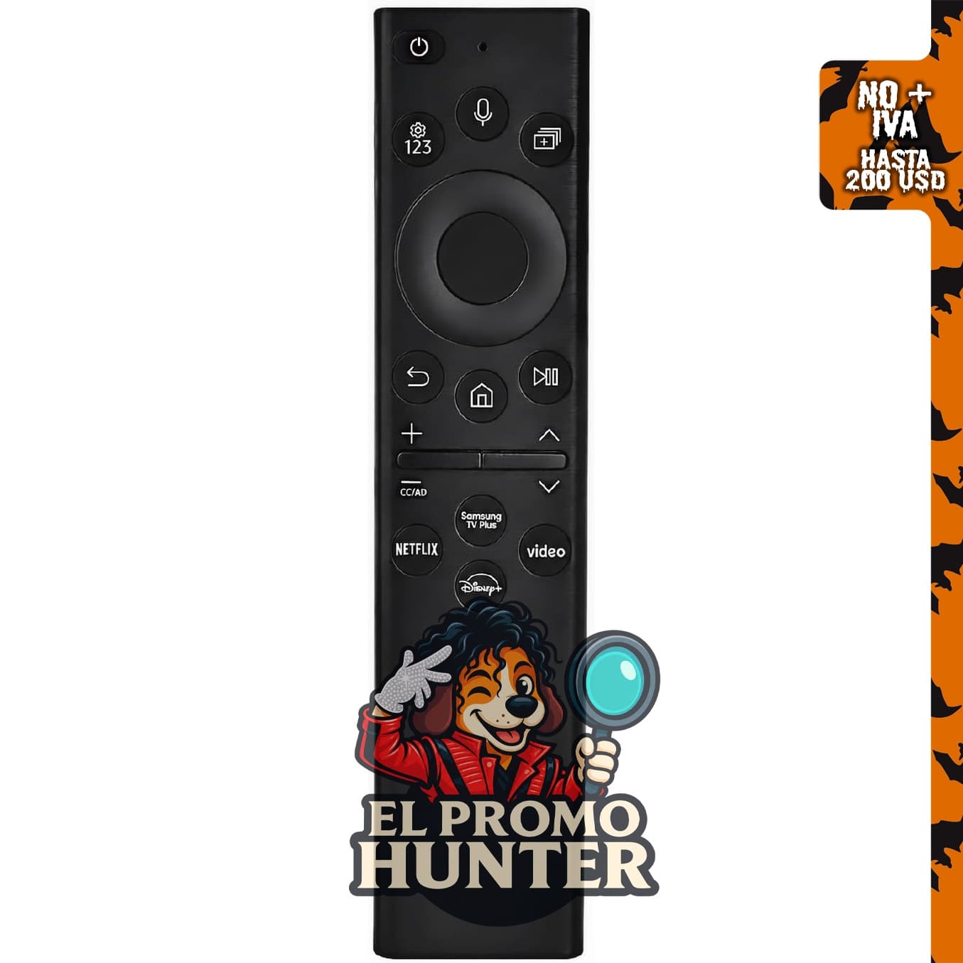 Control remoto Nettech para Smart TV Samsung 2019-2024, con control de voz y garantía de 2 años.