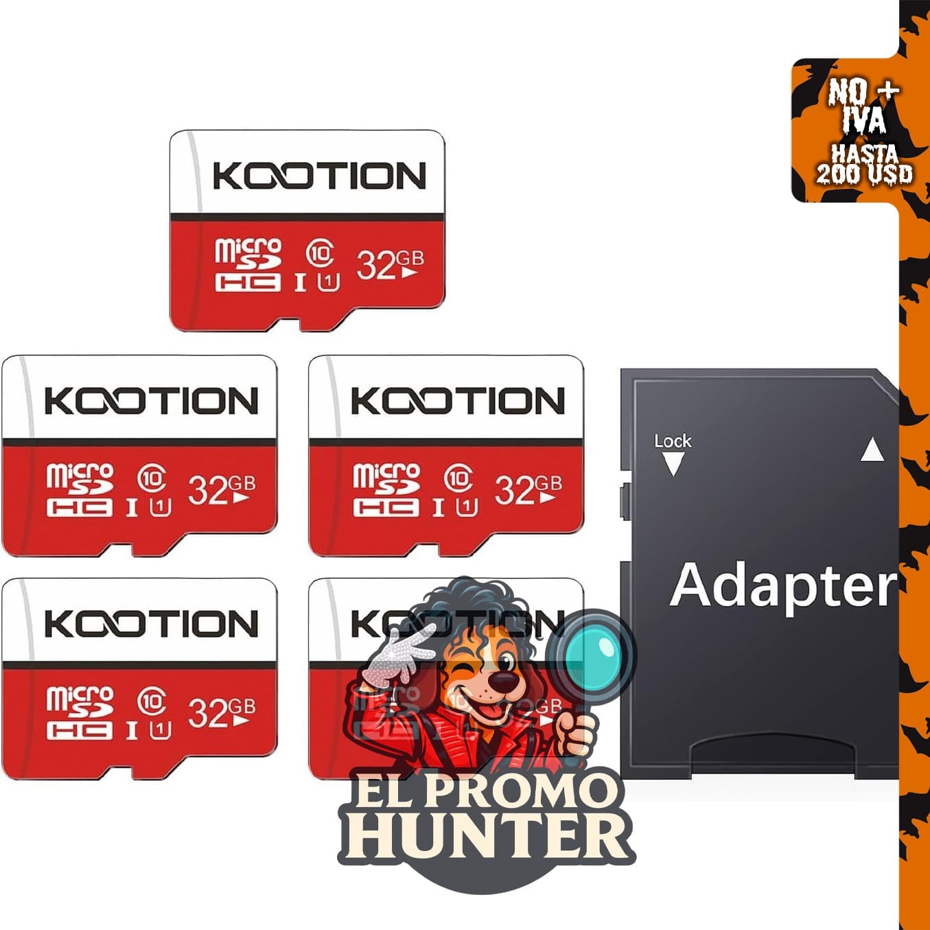KOOTION Tarjeta Micro SD de 32 GB, 5 unidades, Clase 10 con adaptador UHS-I.