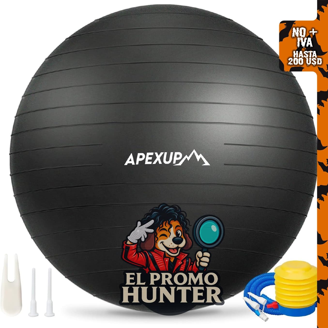 APEXUP Yoga Ball, bola de ejercicio anti-explosión de 660 lbs con bomba, disponible en 5 tamaños.