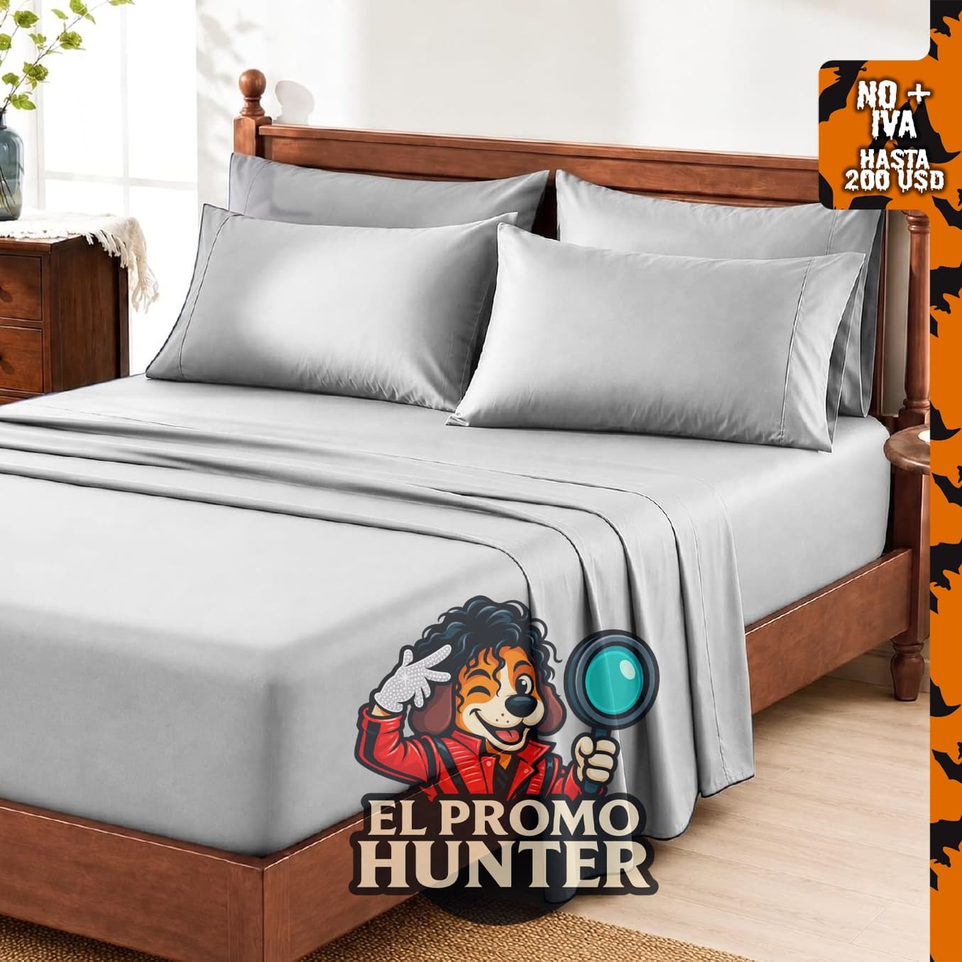 Chaps juego de sábanas y fundas de almohada tamaño Queen, 6 piezas, bolsillo profundo.