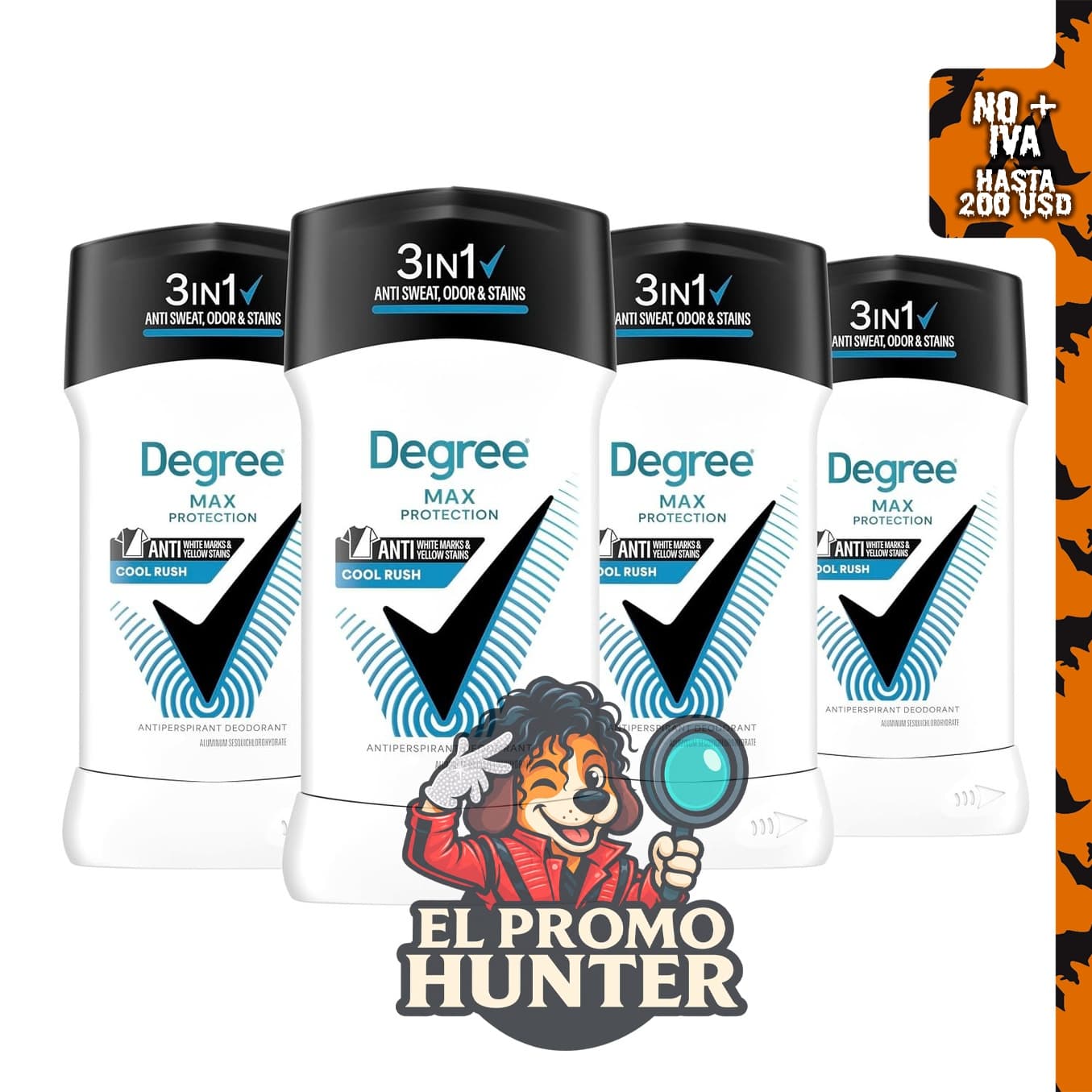Degree Men Max Protection - Desodorante antitranspirante, paquete de 4 unidades.