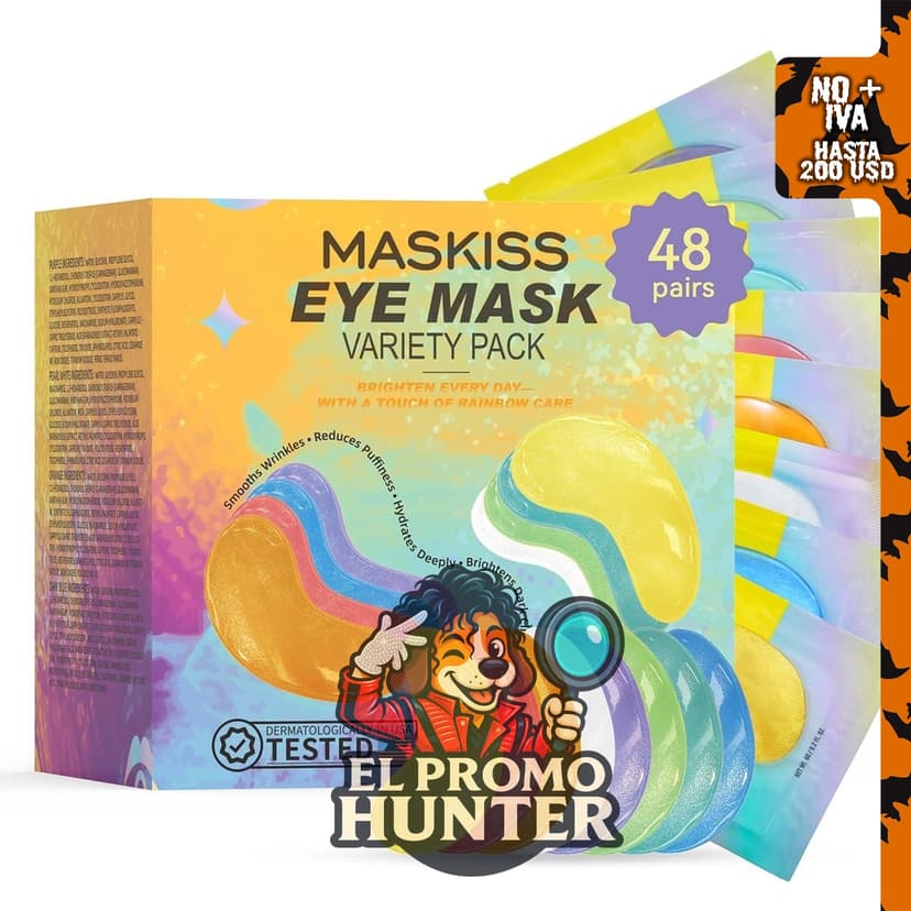Maskiss Paquete variado de parches para debajo de los ojos (48 pares) en 8 colores.