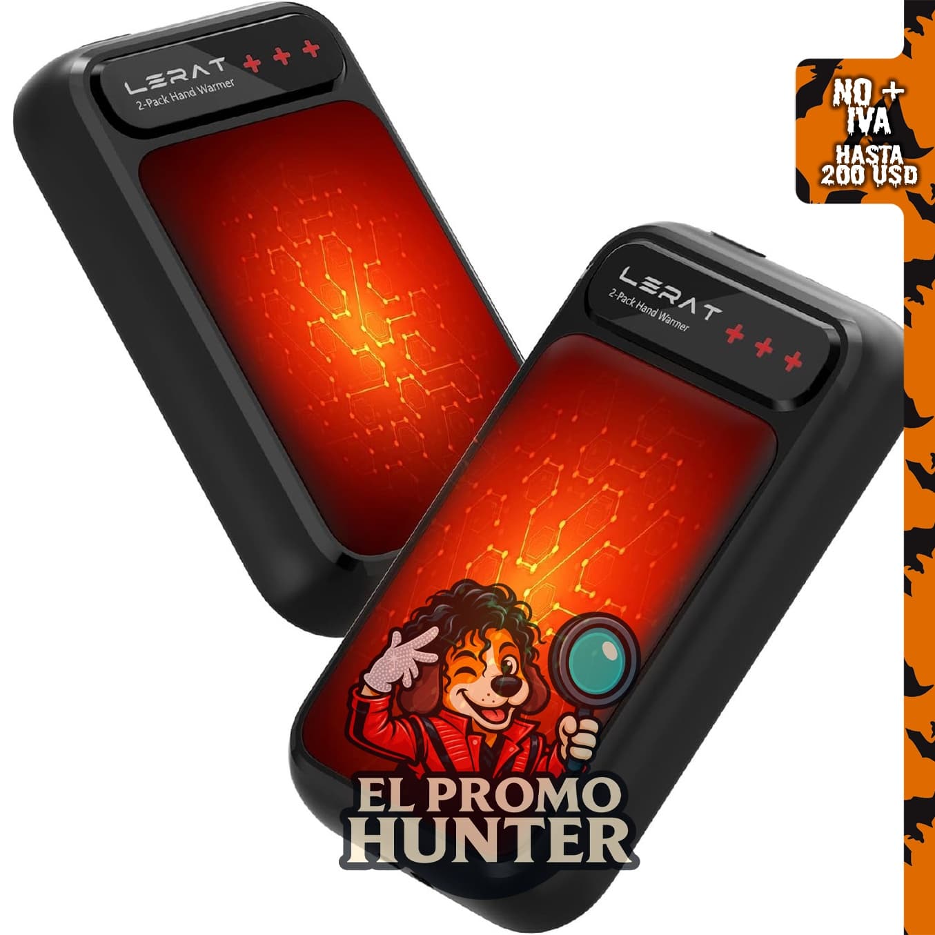 Hand Warmers Rechargeable 2 Pack, calentadores de manos eléctricos recargables, 2 en 1, carga rápida.