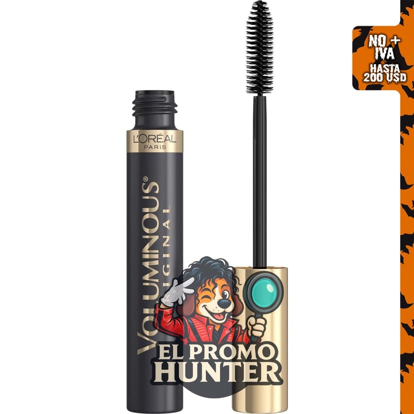 L'Oréal Paris Voluminous Original Mascara, negro más negro, 0.28 onzas líquidas.
