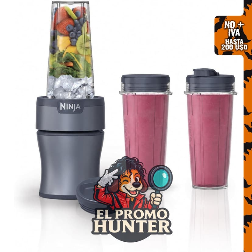 Ninja Nutri-Plus Licuadora personal 900PW, 3 tazas de 20 onzas, color azul.