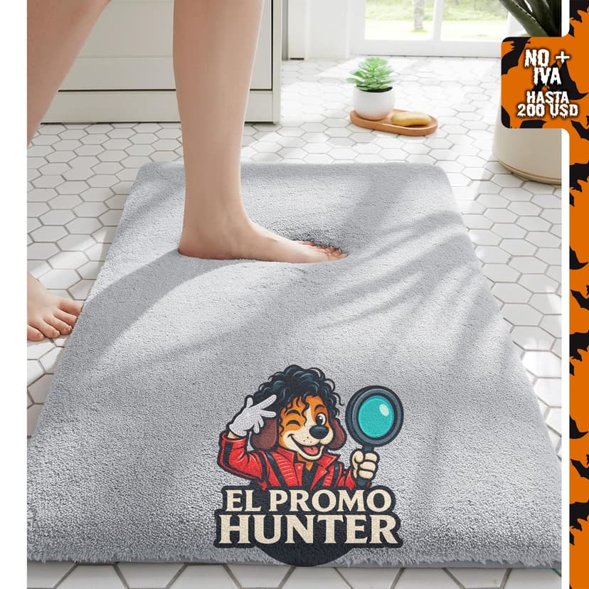 MINIDEAR Alfombra de baño de espuma viscoelástica de 61 x 43 cm, antideslizante y lavable.