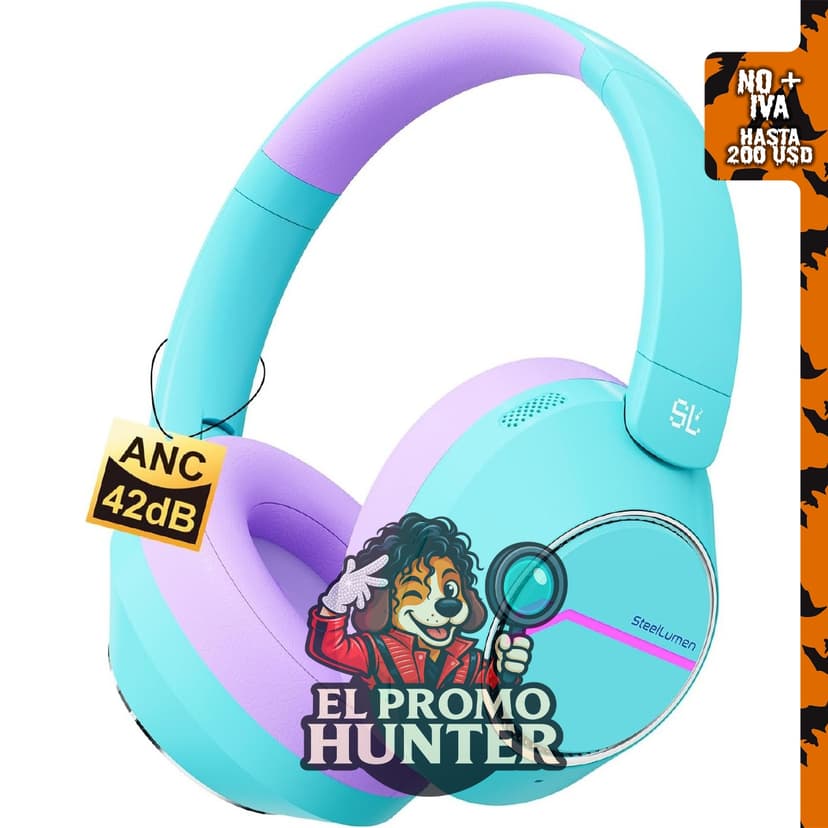 Steellumen Auriculares con cancelación activa de ruido para niños pequeños.