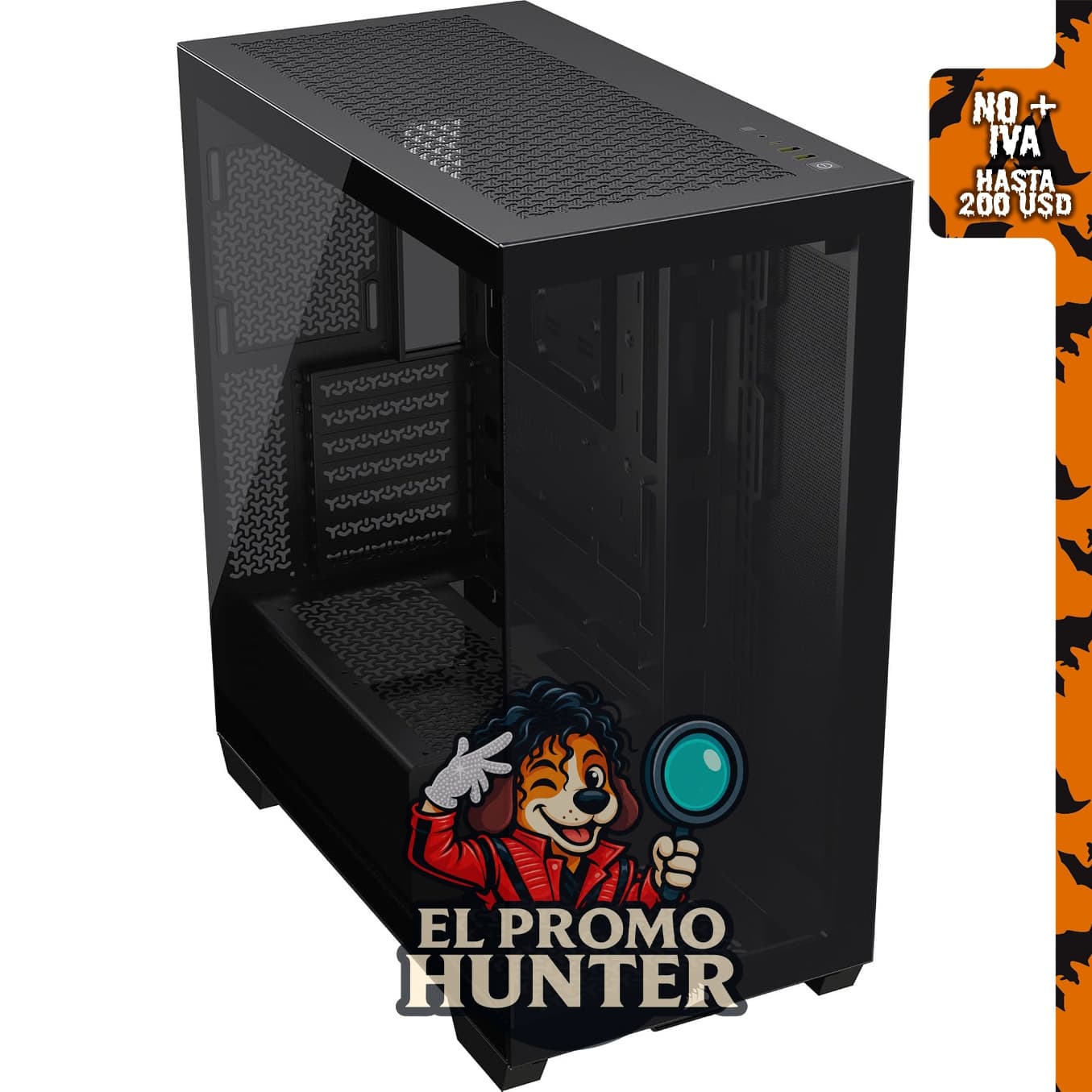 CORSAIR Carcasa para PC ATX de media torre 3500X, vidrio templado panorámico, compatible con placa base de conexión inversa.