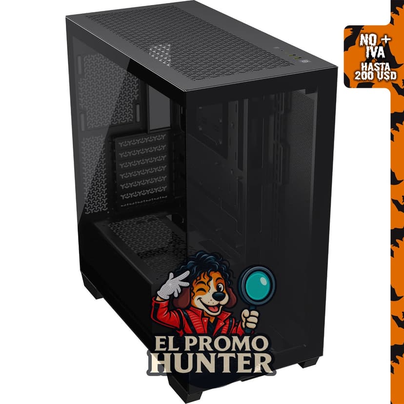 CORSAIR Carcasa para PC ATX de media torre 3500X, vidrio templado panorámico, compatible con placa base de conexión inversa.