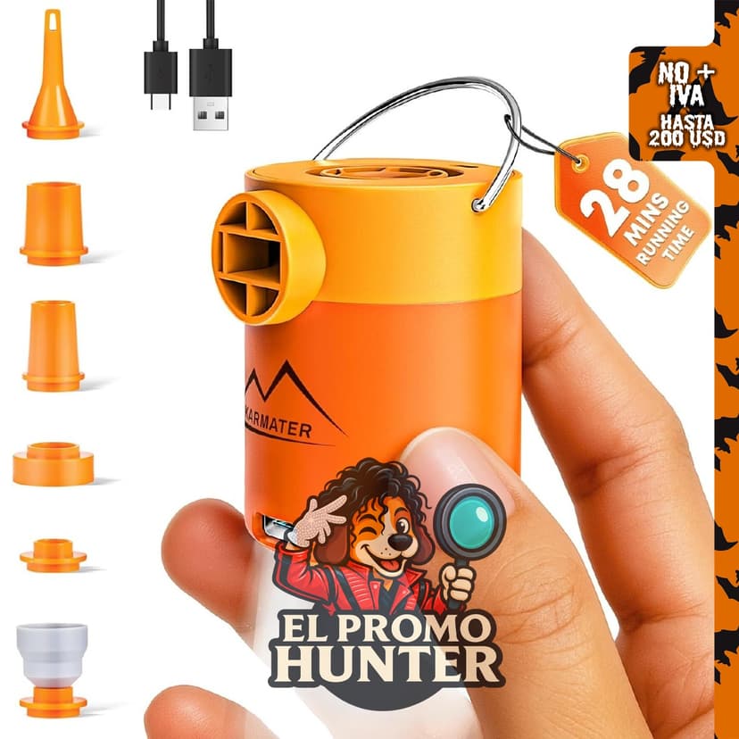 MKARMATER Mini bomba de aire eléctrica para inflar flotadores de piscina y tubos.