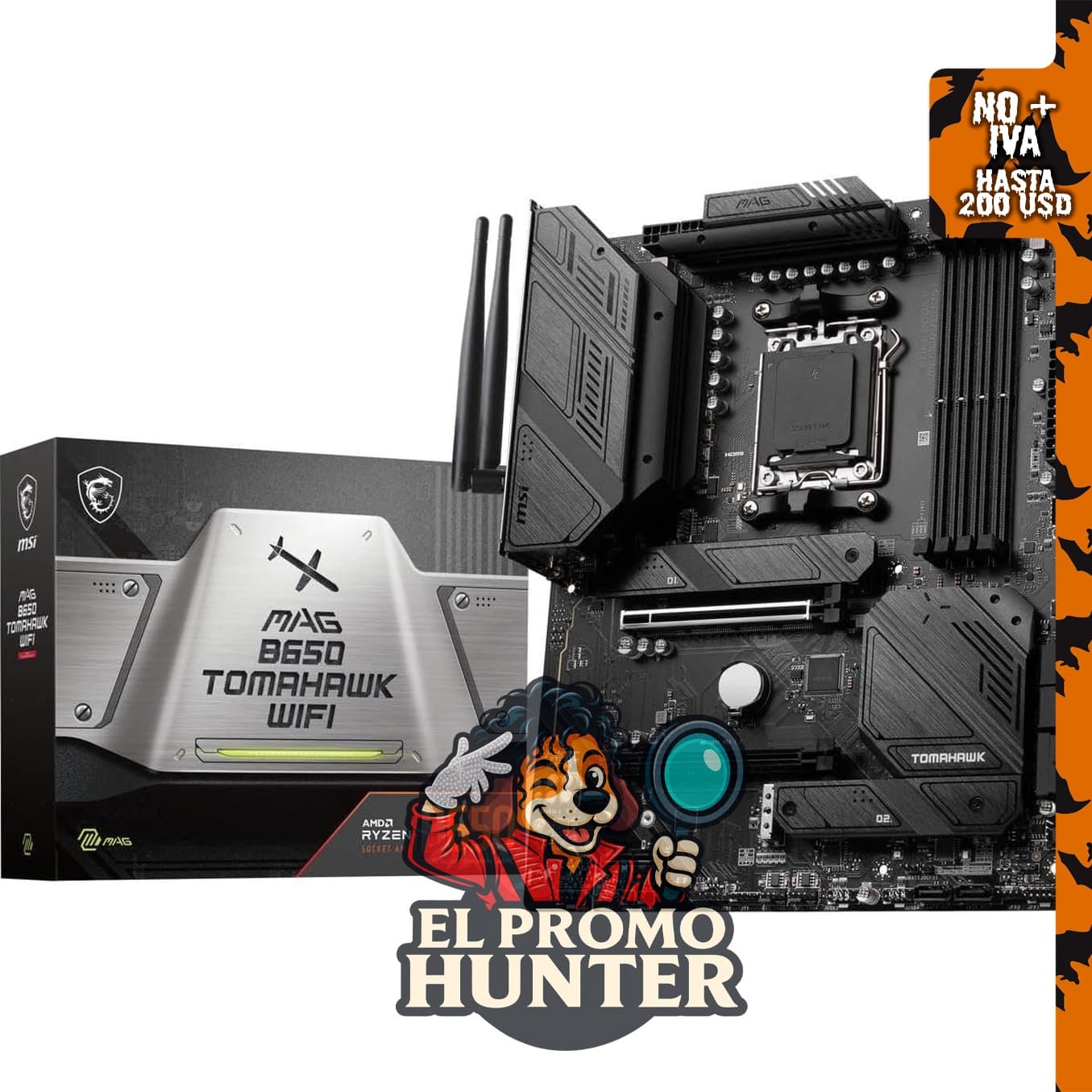 MSI MAG B650 Tomahawk WiFi, placa base ATX para procesadores AMD Ryzen serie 9000/8000/7000, AM5, DDR5.