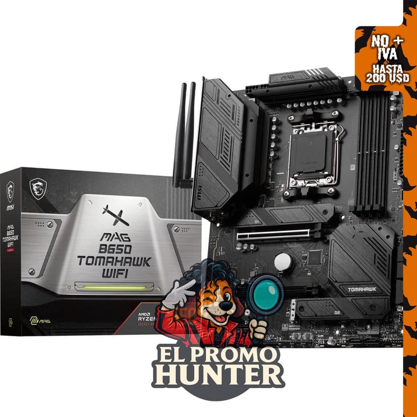 MSI MAG B650 Tomahawk WiFi, placa base ATX para procesadores AMD Ryzen serie 9000/8000/7000, AM5, DDR5.