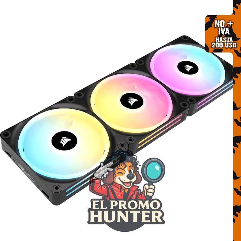 Ventiladores CORSAIR QX Series QX120 RGB de 12 cm, paquete de 3.