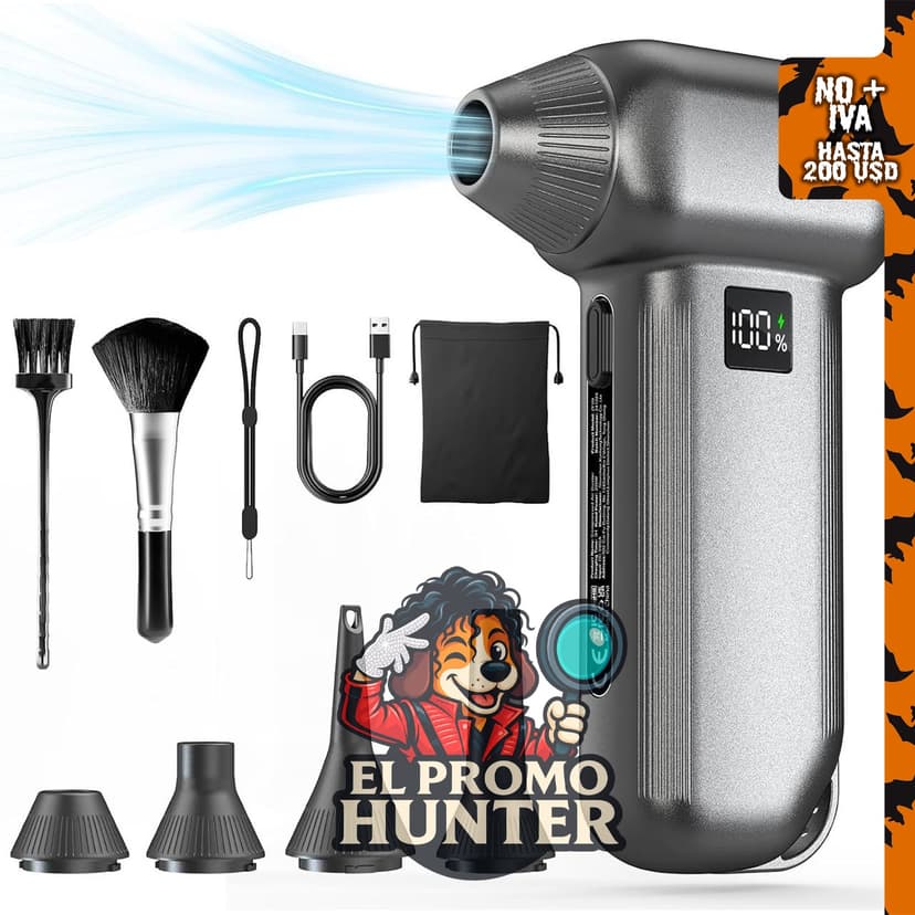 RNOAWIO Electric Air Duster 8000mAh con pantalla LED y soplador turbo.