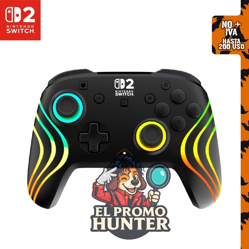 Controlador inalámbrico RGB Turtle Beach Afterglow Wave para Nintendo Switch 2.