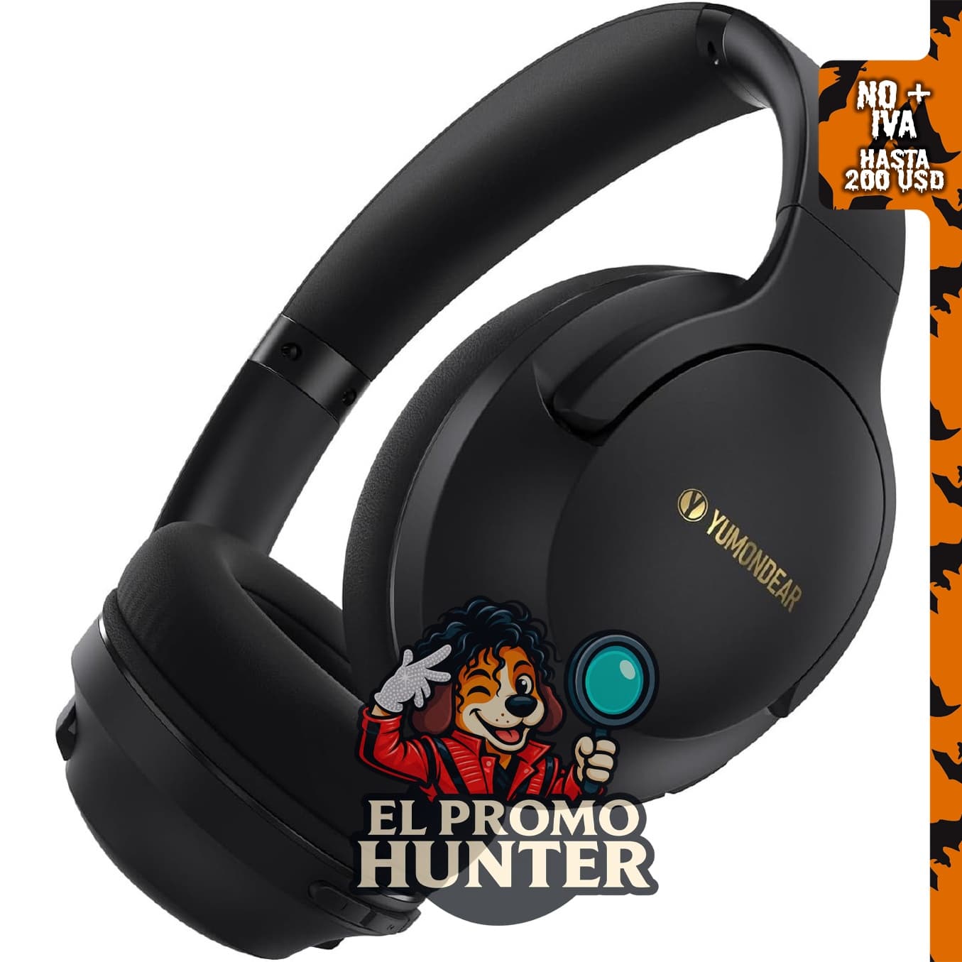YUMONDEAR Auriculares Bluetooth sobre la oreja con tiempo de reproducción de 4 horas.