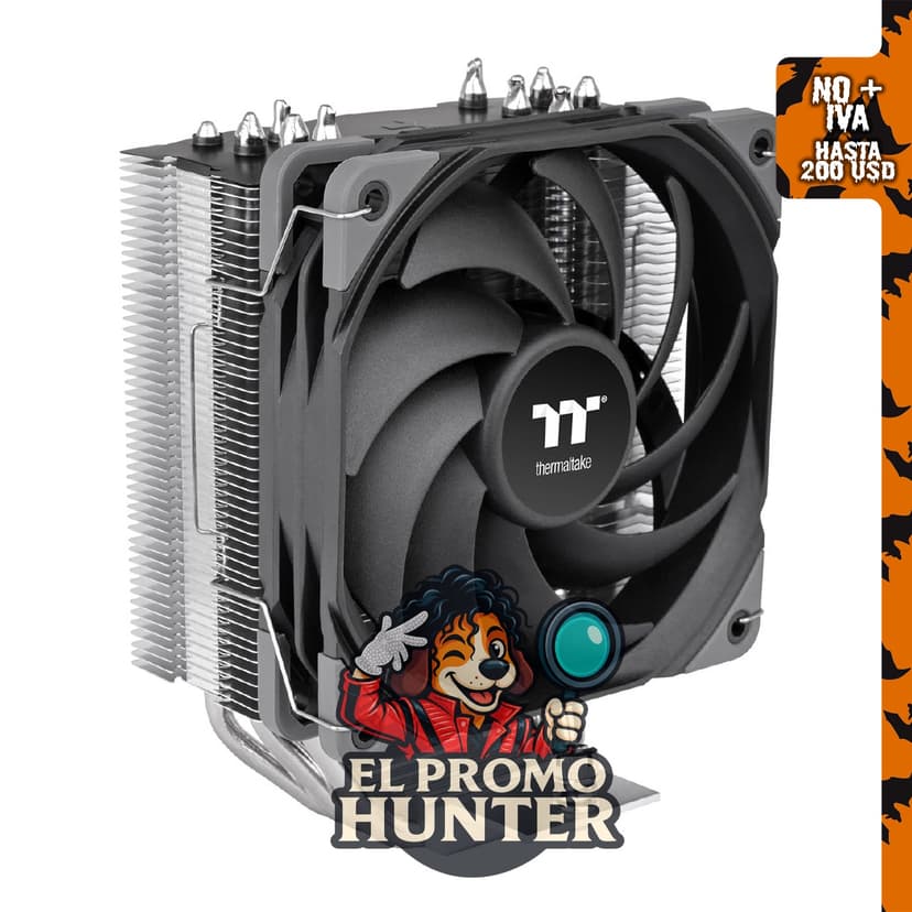 Enfriador de CPU Thermaltake UX500 con ventilador PWM de 120mm y 5 tubos de calor de cobre.