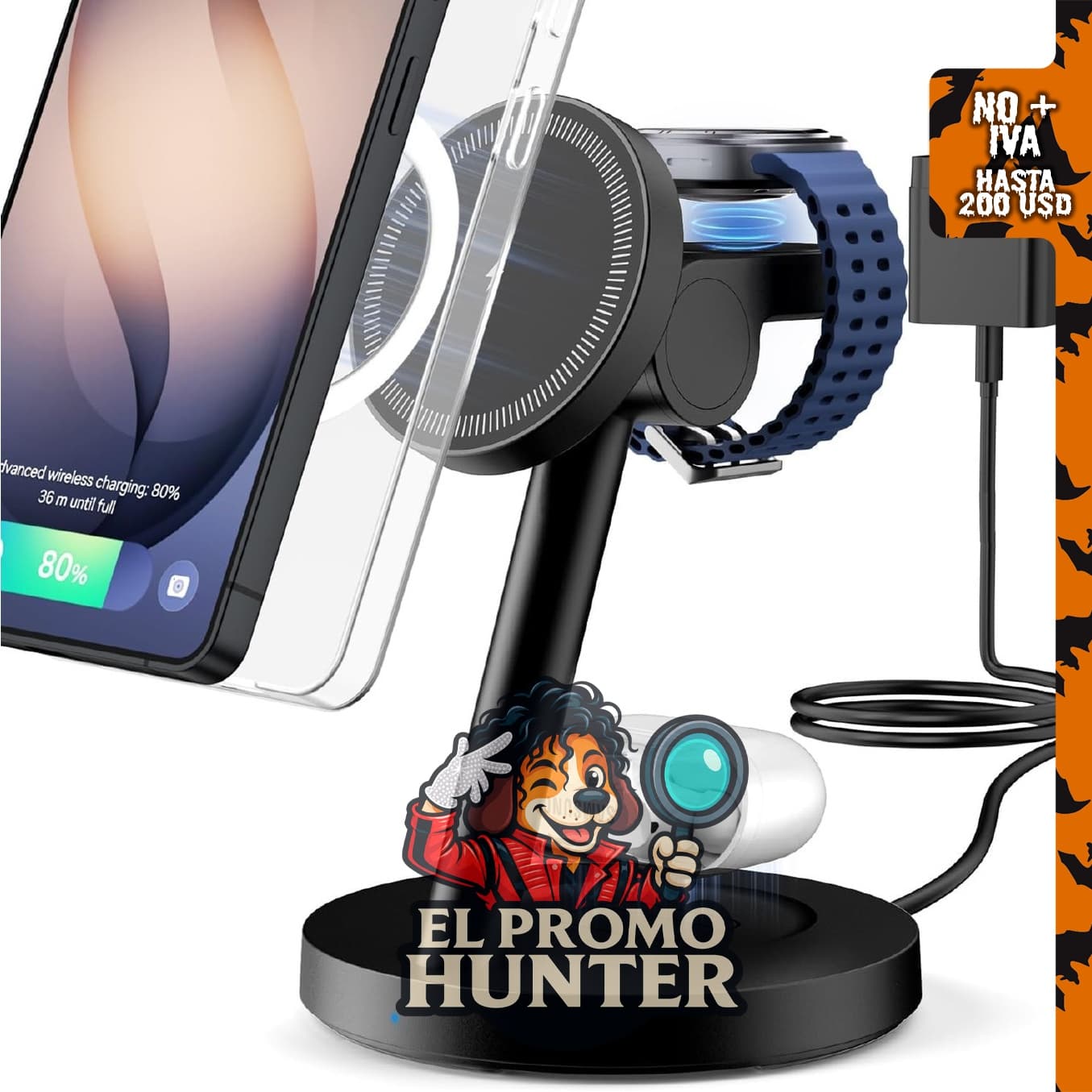 Estación de carga 3 en 1 para Samsung, compatible con Galaxy S26 Ultra/S25/Z Fold7/Flip7 y Galaxy Watch.