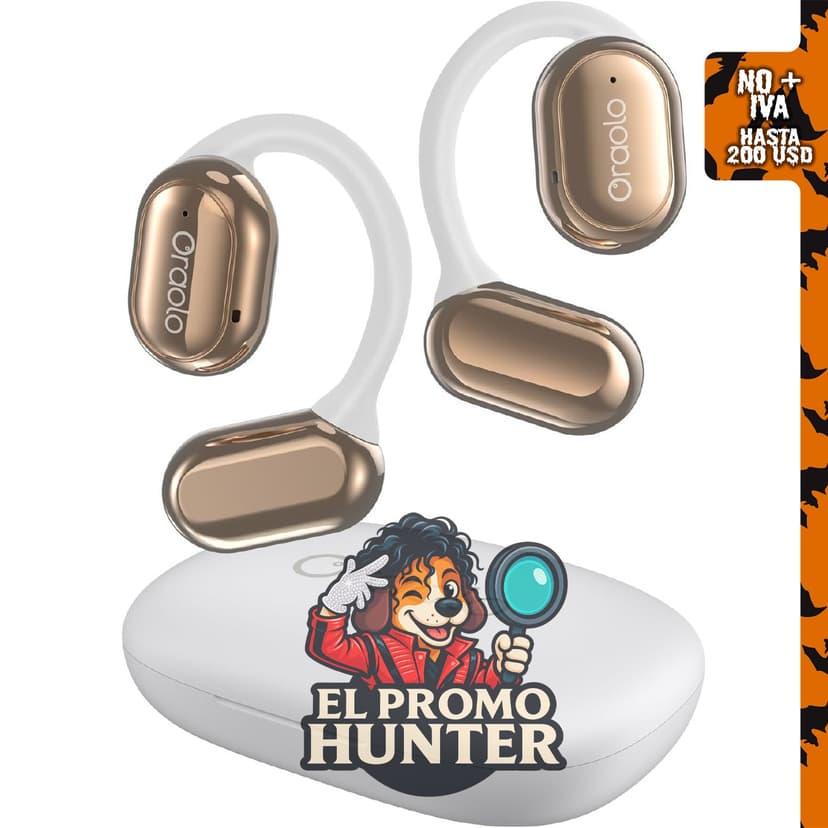 BUGANI OE03 - Auriculares inalámbricos Bluetooth 5.3 de oreja abierta con sonido estéreo y tiempo de reproducción de 30 horas.