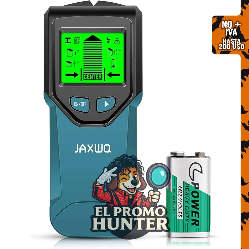 Escáner de pared 5 en 1 con pantalla LCD HD y chip inteligente, detecta pernos, vigas de madera, alambre de CA y tubos de metal.