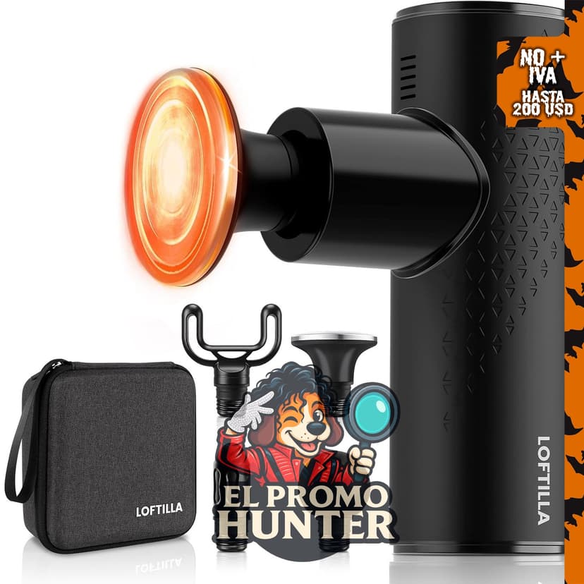 LOFTILLA Mini pistola de masaje con calor, masajeador de tejido compacto.