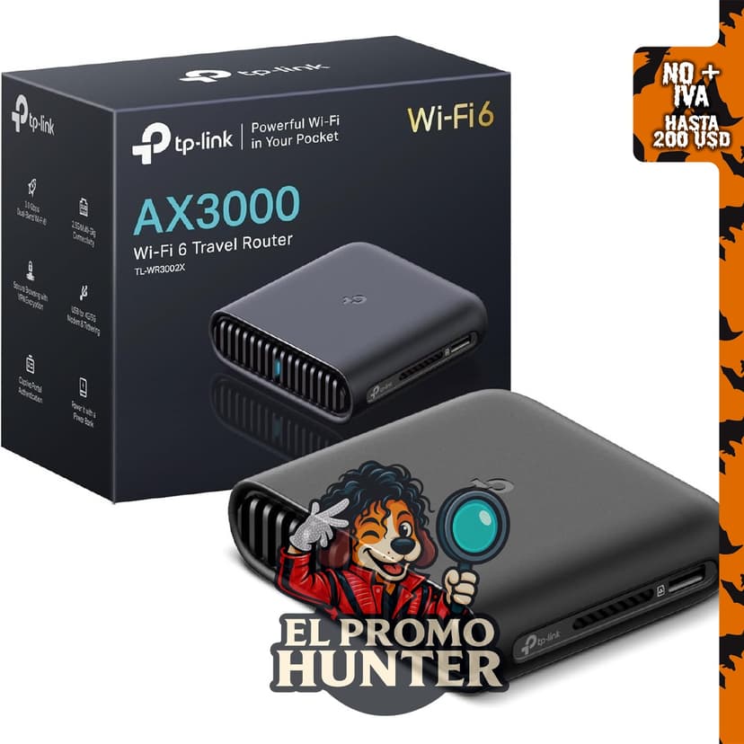 TP-Link Roam 6 AX3000 Router de viaje Wi-Fi 6 de doble banda (TL-WR3002X)