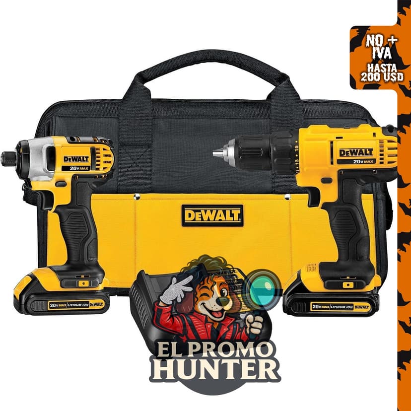 DEWALT Kit de combo de perforación inalámbrico de 20V MAX, 2-Herramienta (DCK240C2)