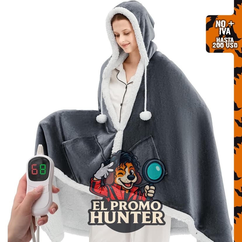 Manta térmica portátil PLOATH, chal eléctrico para mujer.