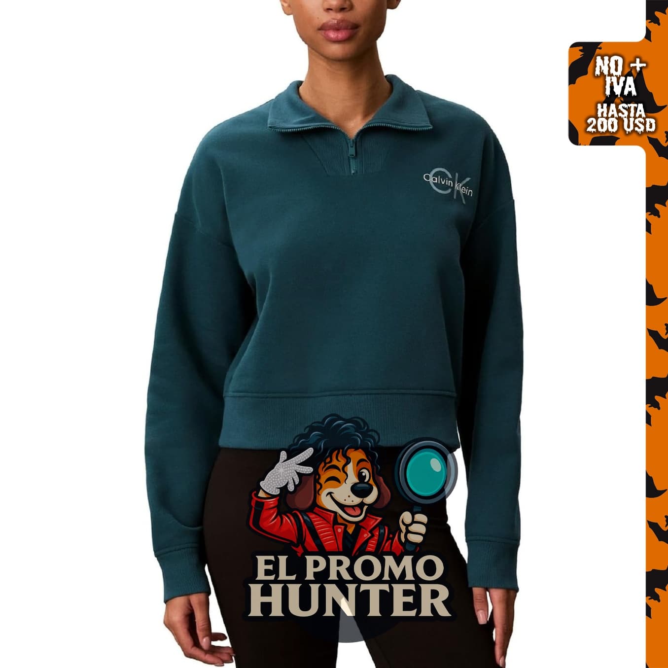 Sudadera con cremallera de rizo francés Calvin Klein para mujer.