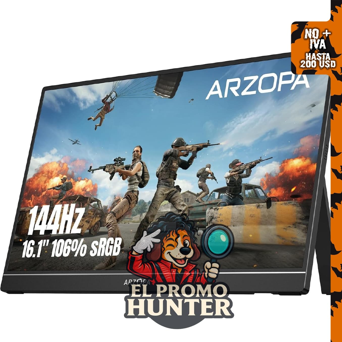 ARZOPA Monitor portátil de 16.1" (41 cm) con resolución 1080P FHD y frecuencia de 144 Hz.
