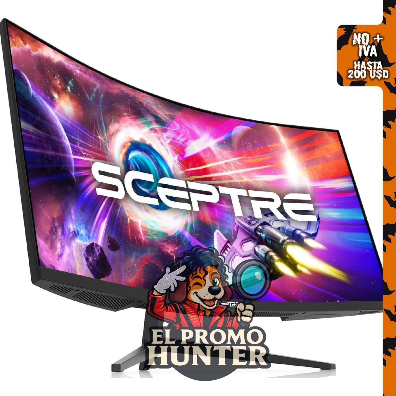 Monitor Sceptre WQHD ultraancho curvado de 34" (3440 × 1440), R1500, 180Hz/165Hz, DisplayPort x2, 99% sRGB, 1ms.
