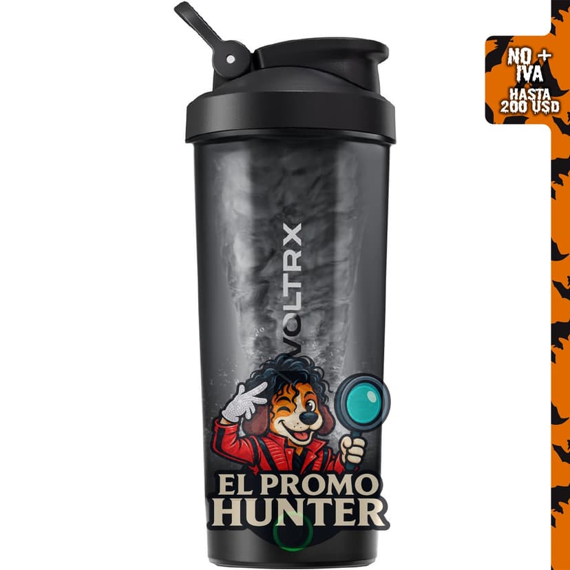 VOLTRX Botella agitadora de proteínas, mezclador eléctrico recargable USB C, 24 oz.