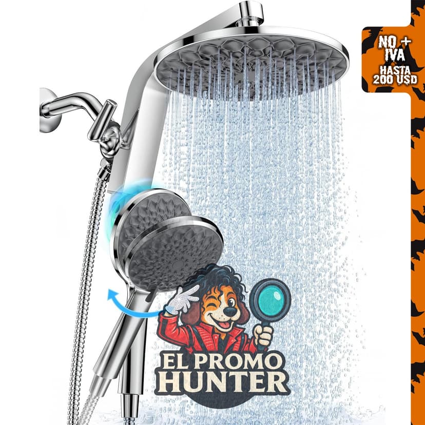 HOPOPRO Cabezal de ducha de lluvia con mano, cabezal de ducha magnético.