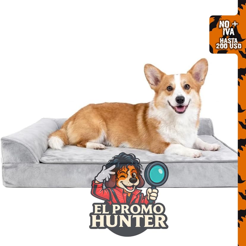 Cama ortopédica para perros medianos WARKEY, impermeable, de espuma viscoelástica, 71 x 58 x 16 cm.