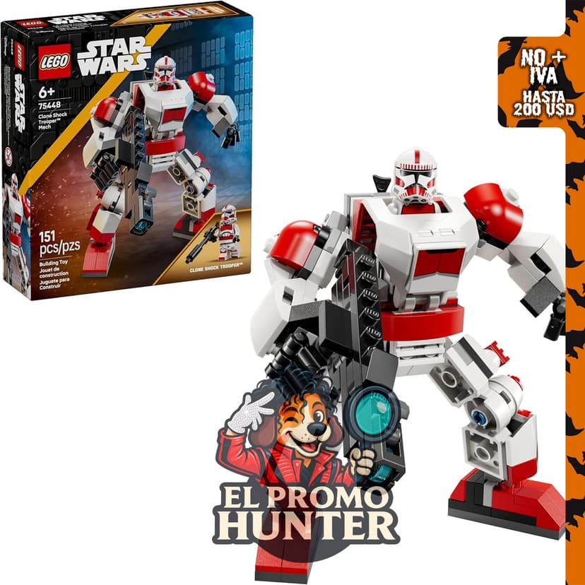 LEGO Star Wars Clon Shock Trooper Mech 75448, set de construcción de 305 piezas.