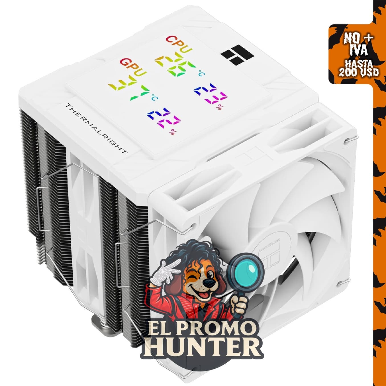 Thermalright Peerless Assassin 120 Digital Blanco, enfriador de aire para CPU con tubos de calor de 6 mm.