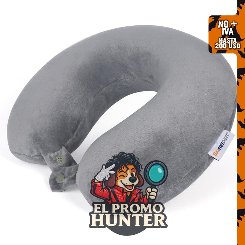Almohada de viaje SAIREIDER para el cuello, 100% espuma viscoelástica, funda lavable.
