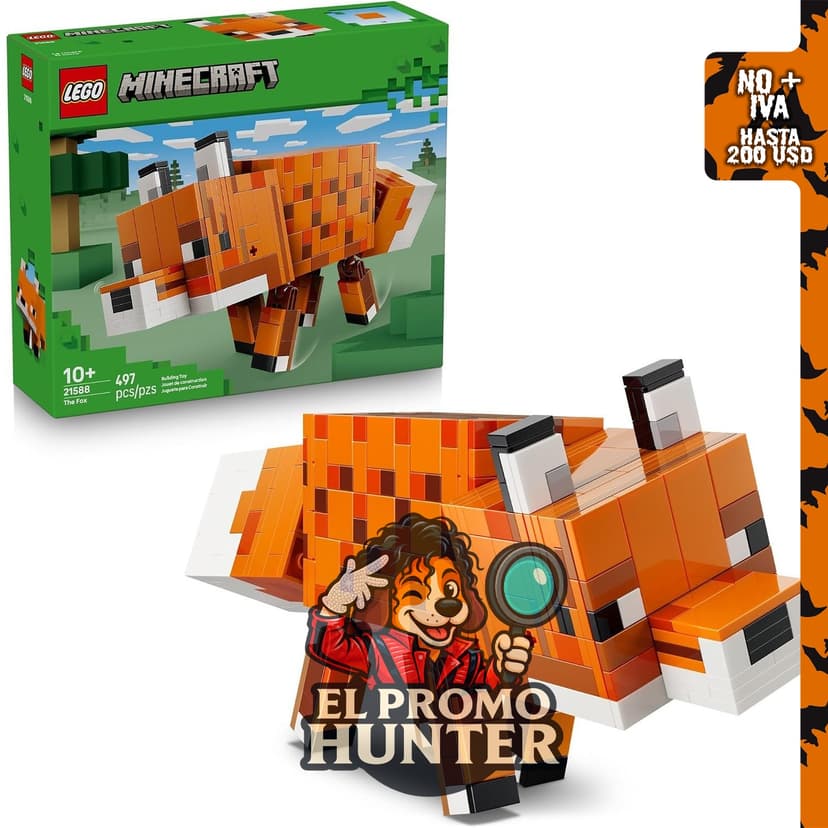 LEGO Minecraft El Zorro 21588, juego de construcción basado en el popular videojuego.