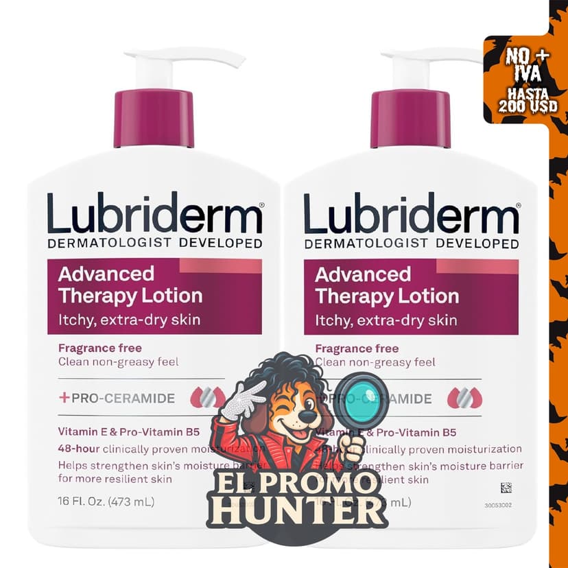 Lubriderm Advanced Therapy Loción hidratante para manos y cuerpo, sin fragancia, 16 fl oz (473 ml).